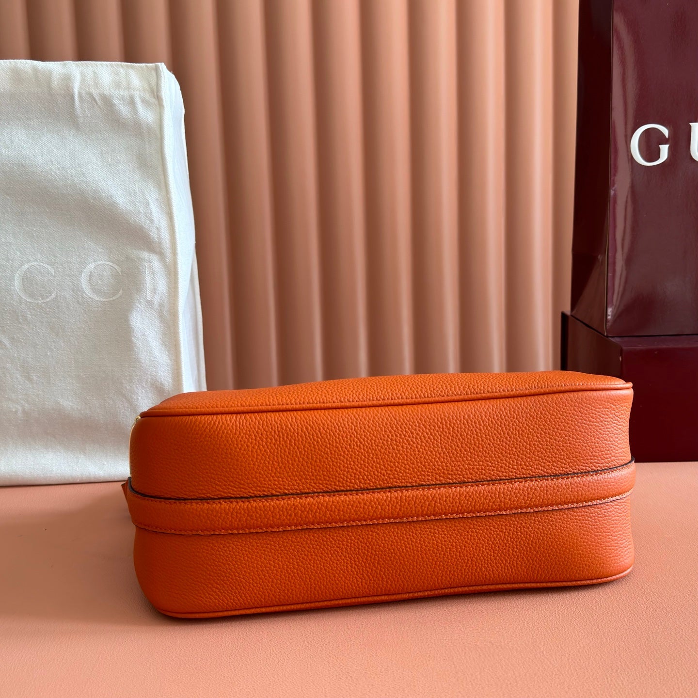 Gucci 2026 Half Horsebit Bag 31.5cm Orange Cowhide 277263