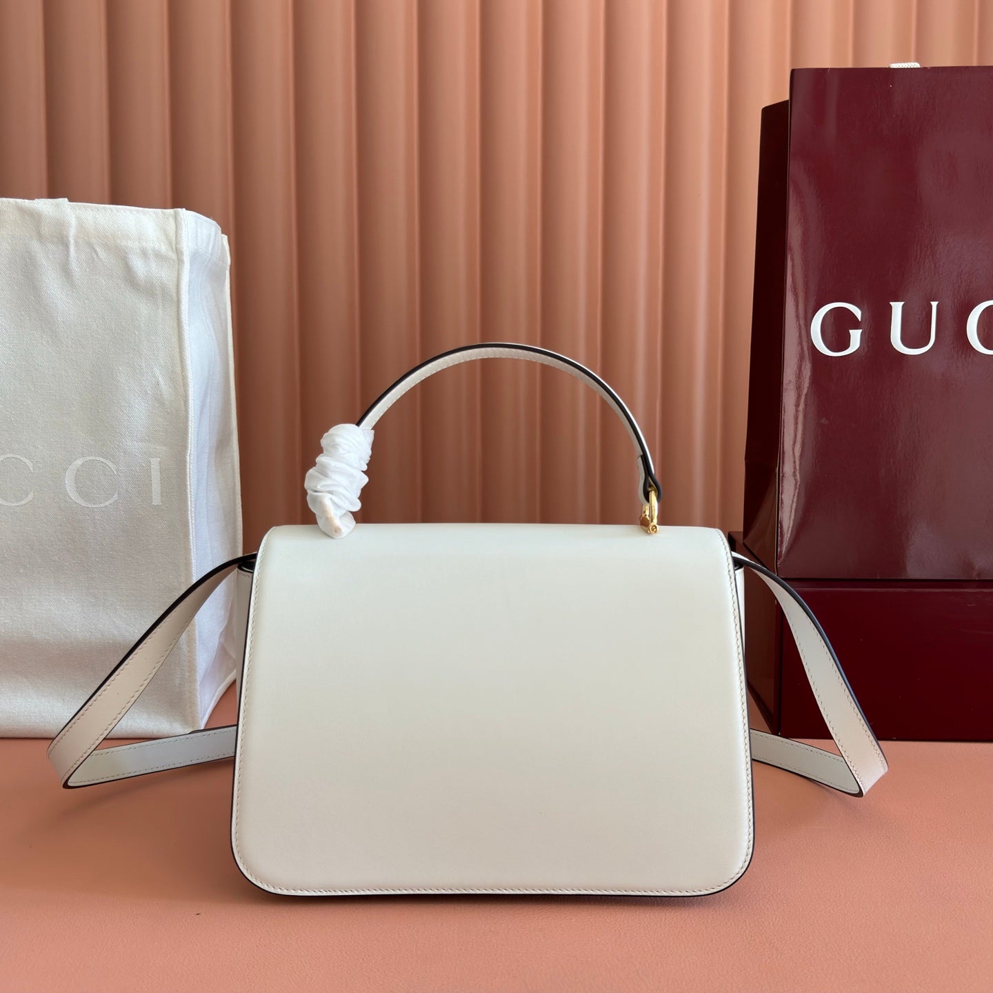 Gucci 2026 Siena Bag 25.5cm White Gold Leather 277153