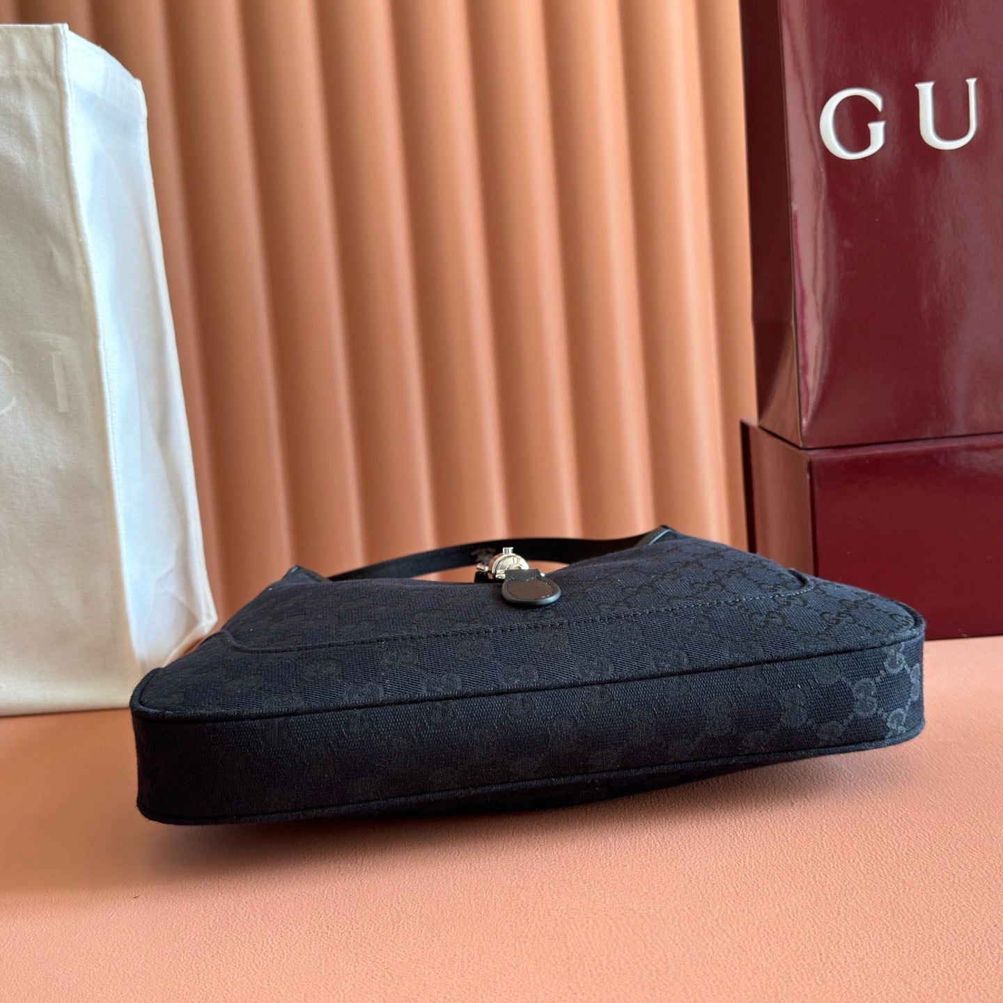 Gucci 2026 Jackie 1961 Shoulder Bag 28cm Black Canvas Leather