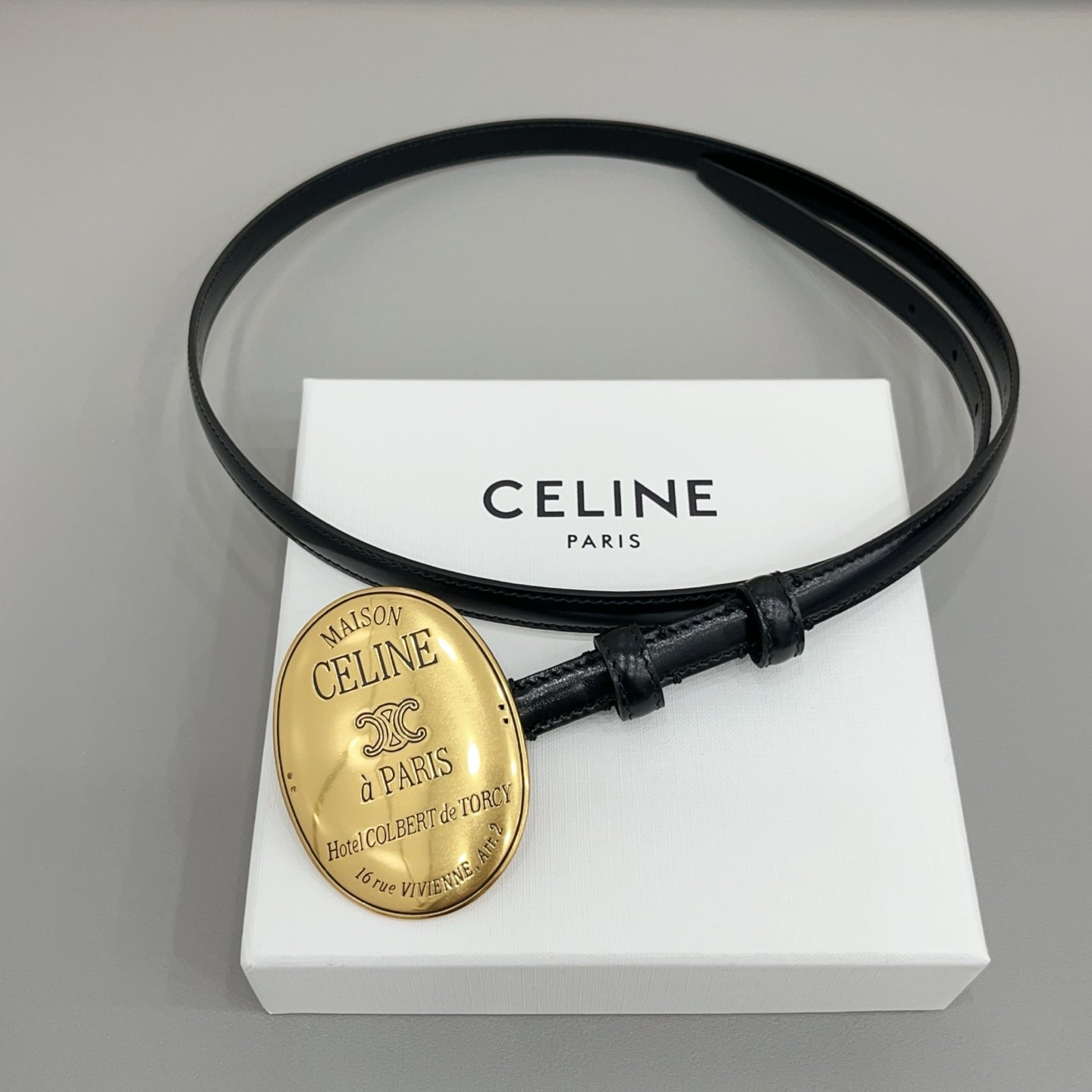 Celine 2026 Arc de Triomphe 13mm Leather Belt