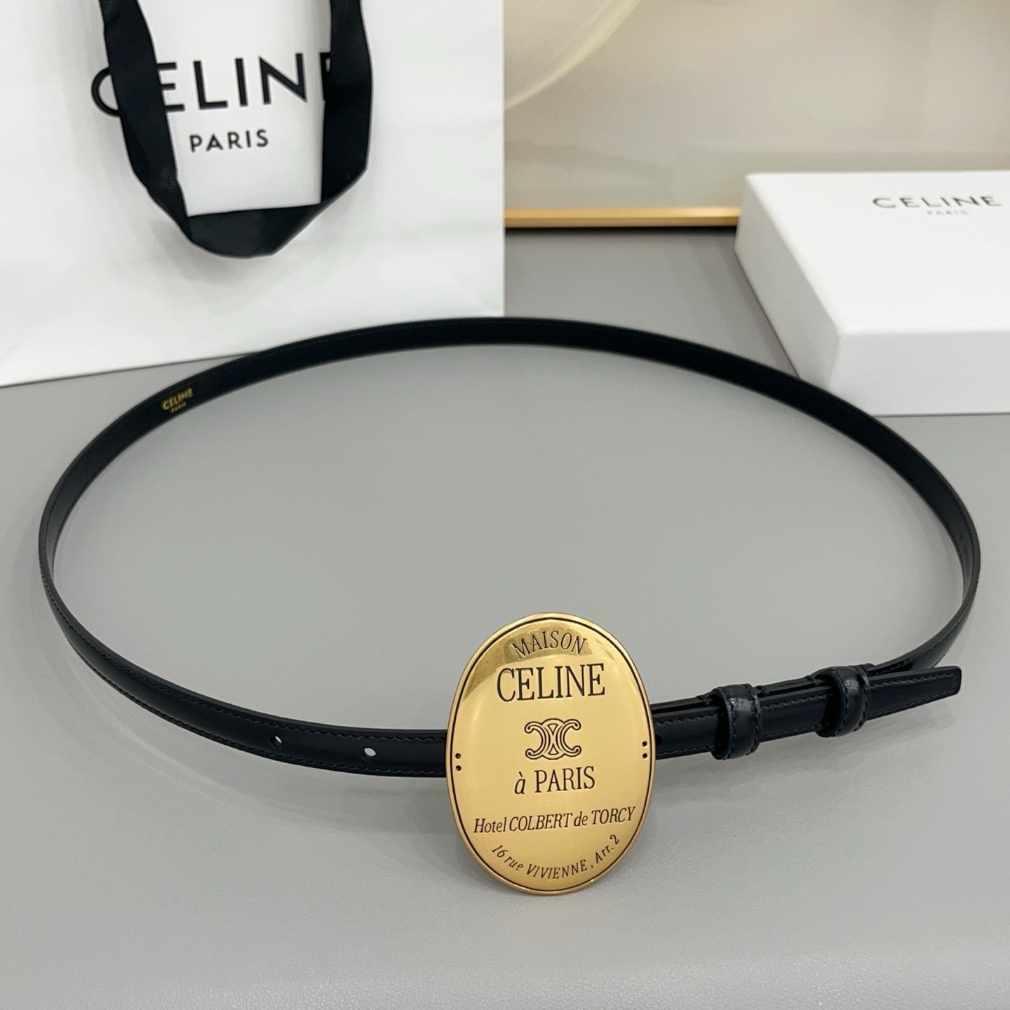 Celine 2026 Arc de Triomphe 13mm Leather Belt