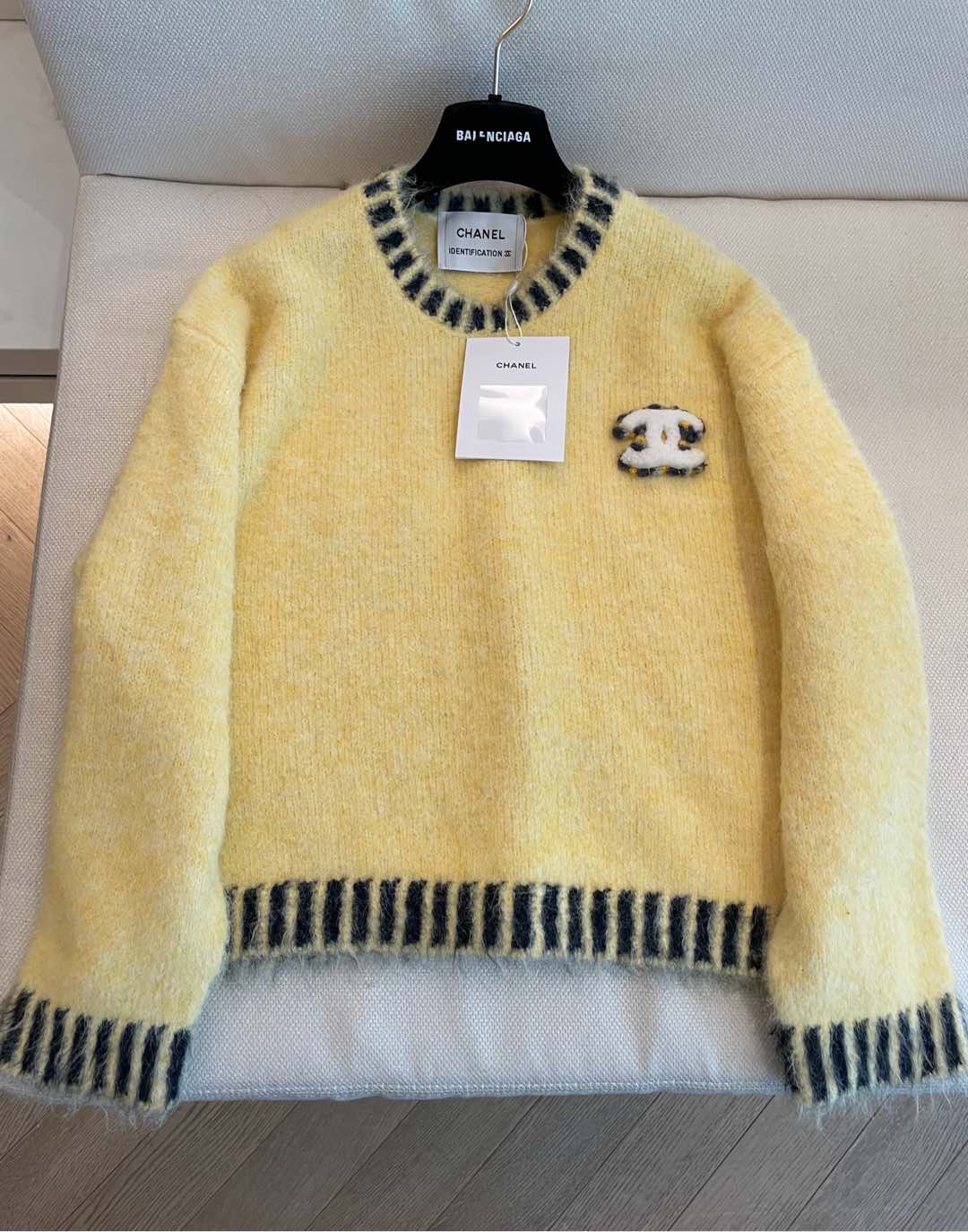 CC Sweater In Yellow Rabbit Wool