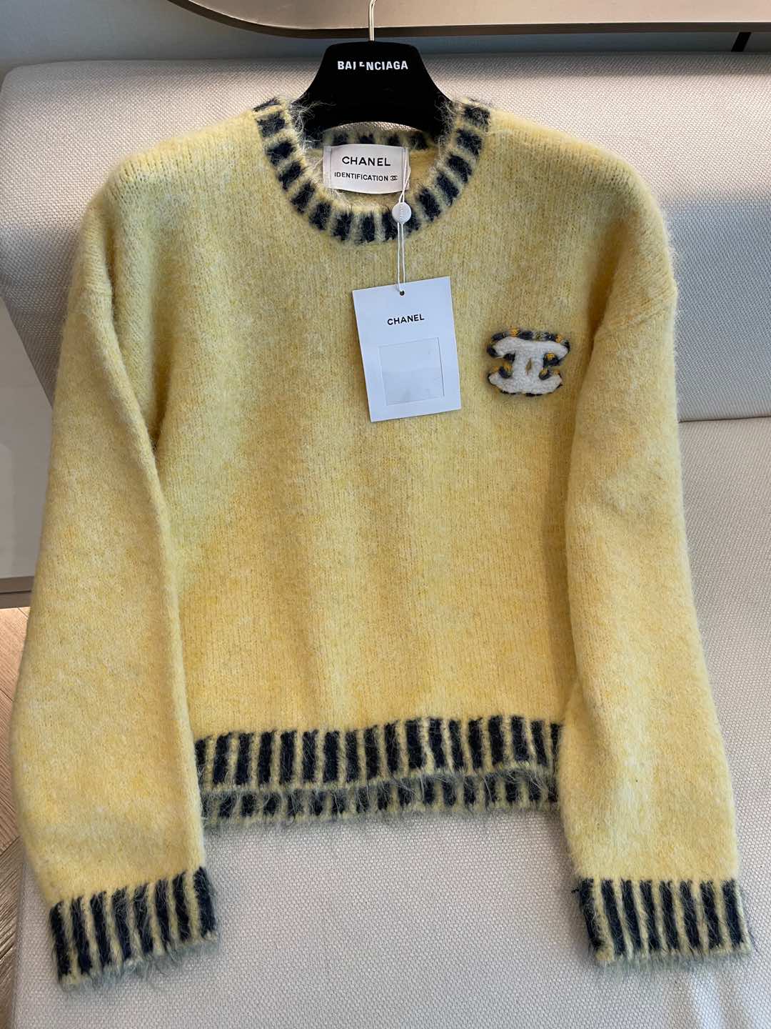 CC Sweater In Yellow Rabbit Wool