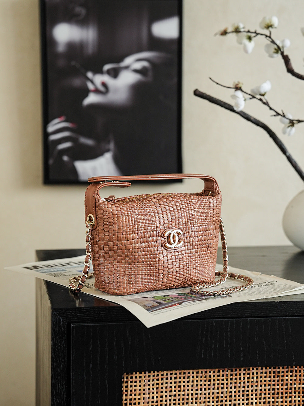 Chanel 2026 Bag 21.5cm Straw Woven