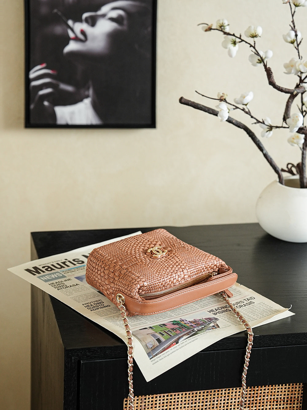 Chanel 2026 Bag 21.5cm Straw Woven