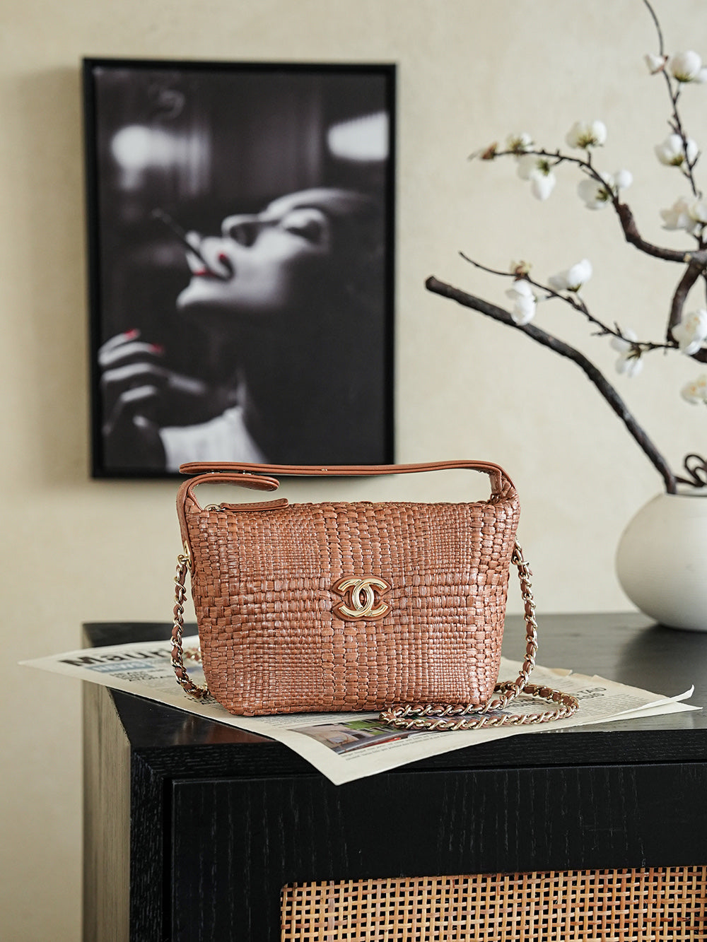 Chanel 2026 Bag 21.5cm Straw Woven