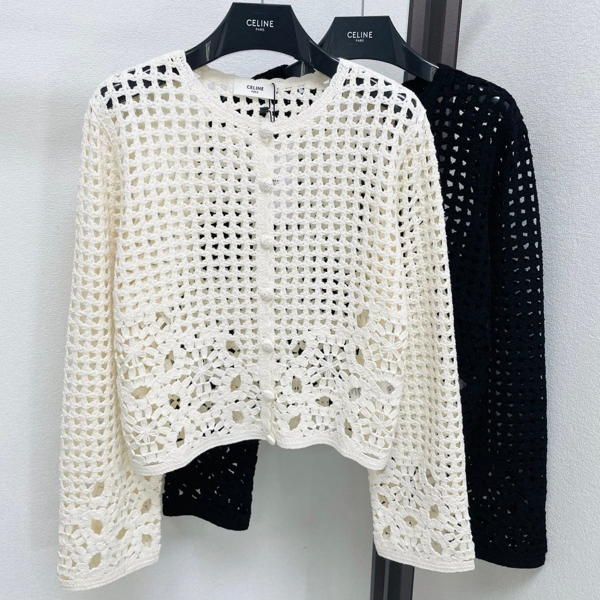 Celine 2026 Long-sleeved Cardigan Wool Cotton 413793