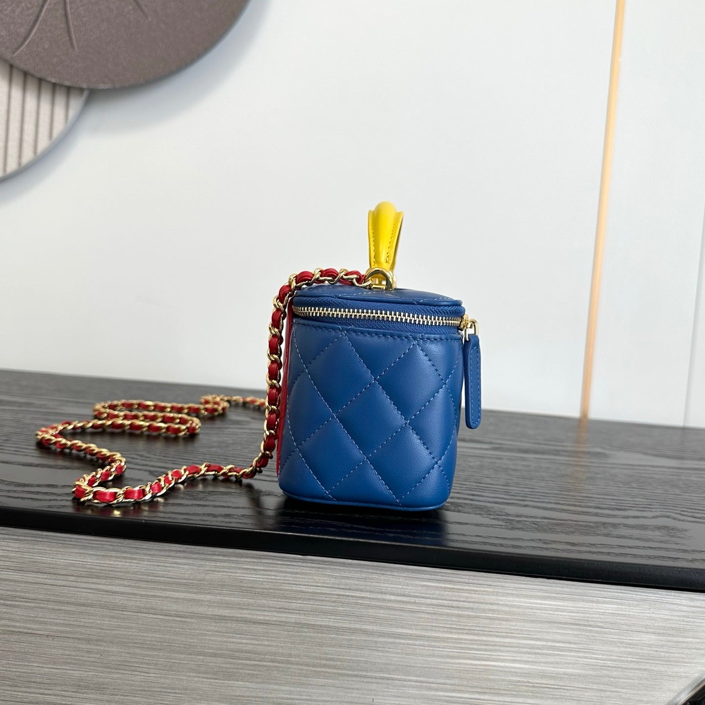 Chanel 2026 Superman Box Bag 17cm Blue Red Yellow Lambskin 383106