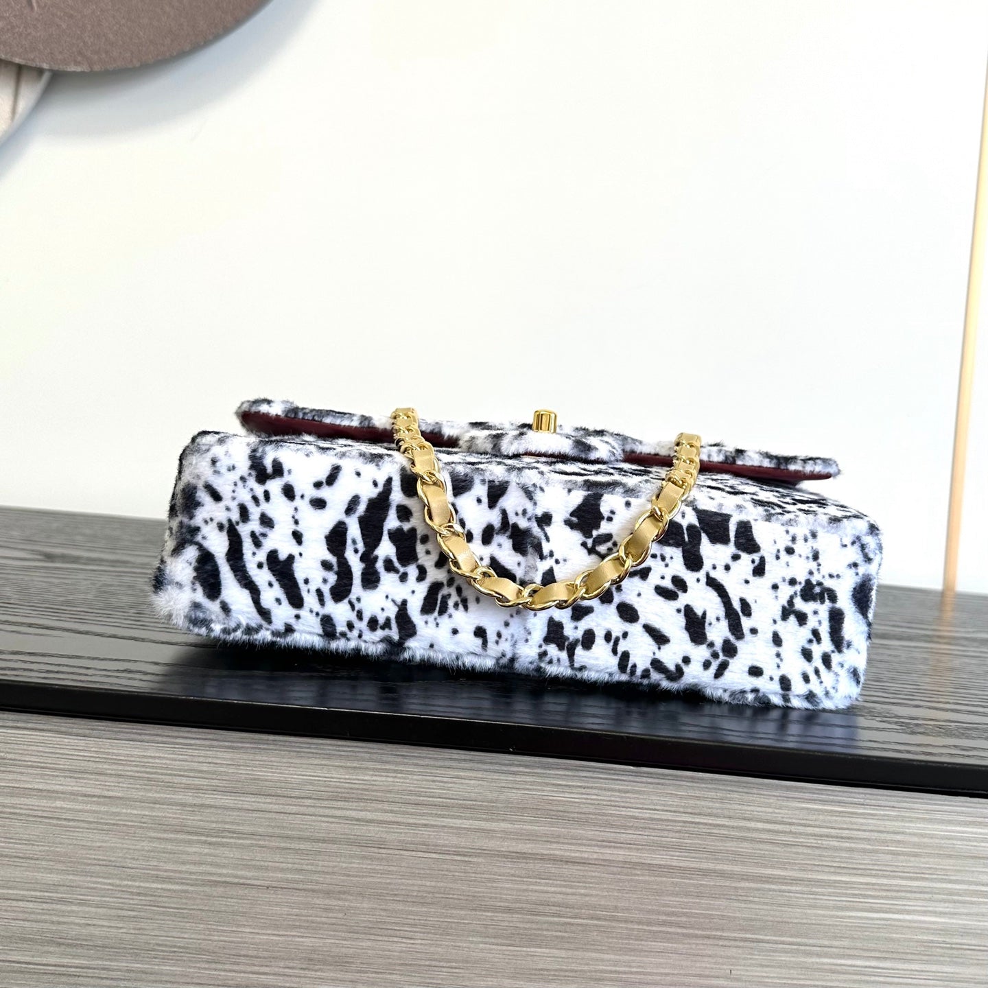 Chanel 2026 Leopard Print Flap Bag White Black Ponyhair Leather