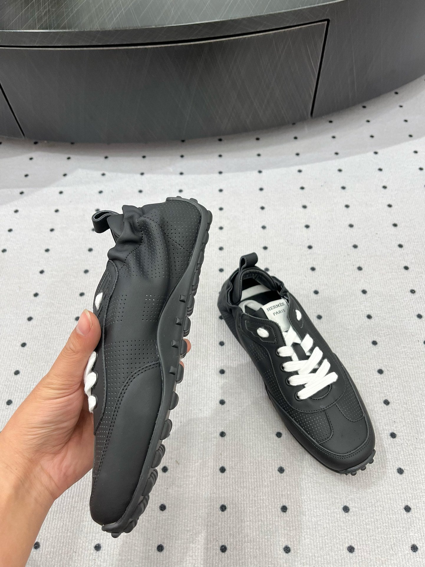 HM Sneaker 10mm In Black Cowhide 954748
