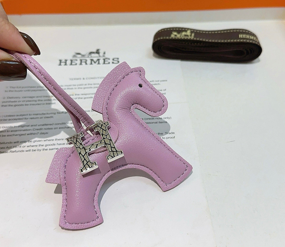 HM Rodeo Horse Bag Charm In Purple Leather