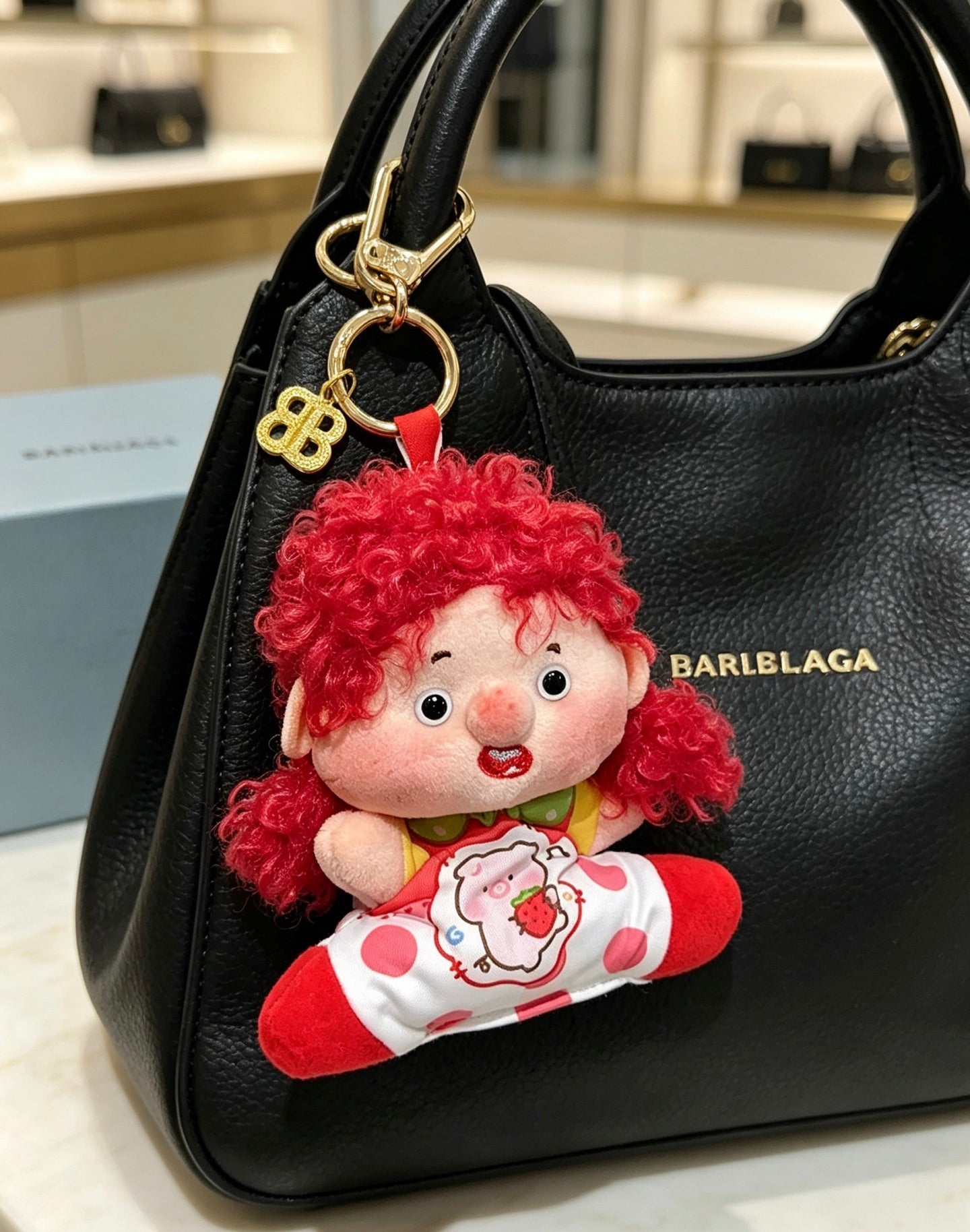 Balenciaga Cute Red-haired Curly Doll Charm