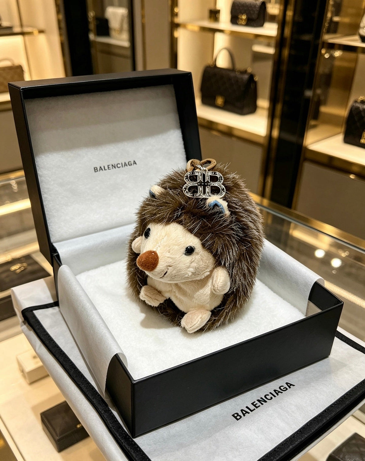 Balenciaga Plush Hedgehog Charm