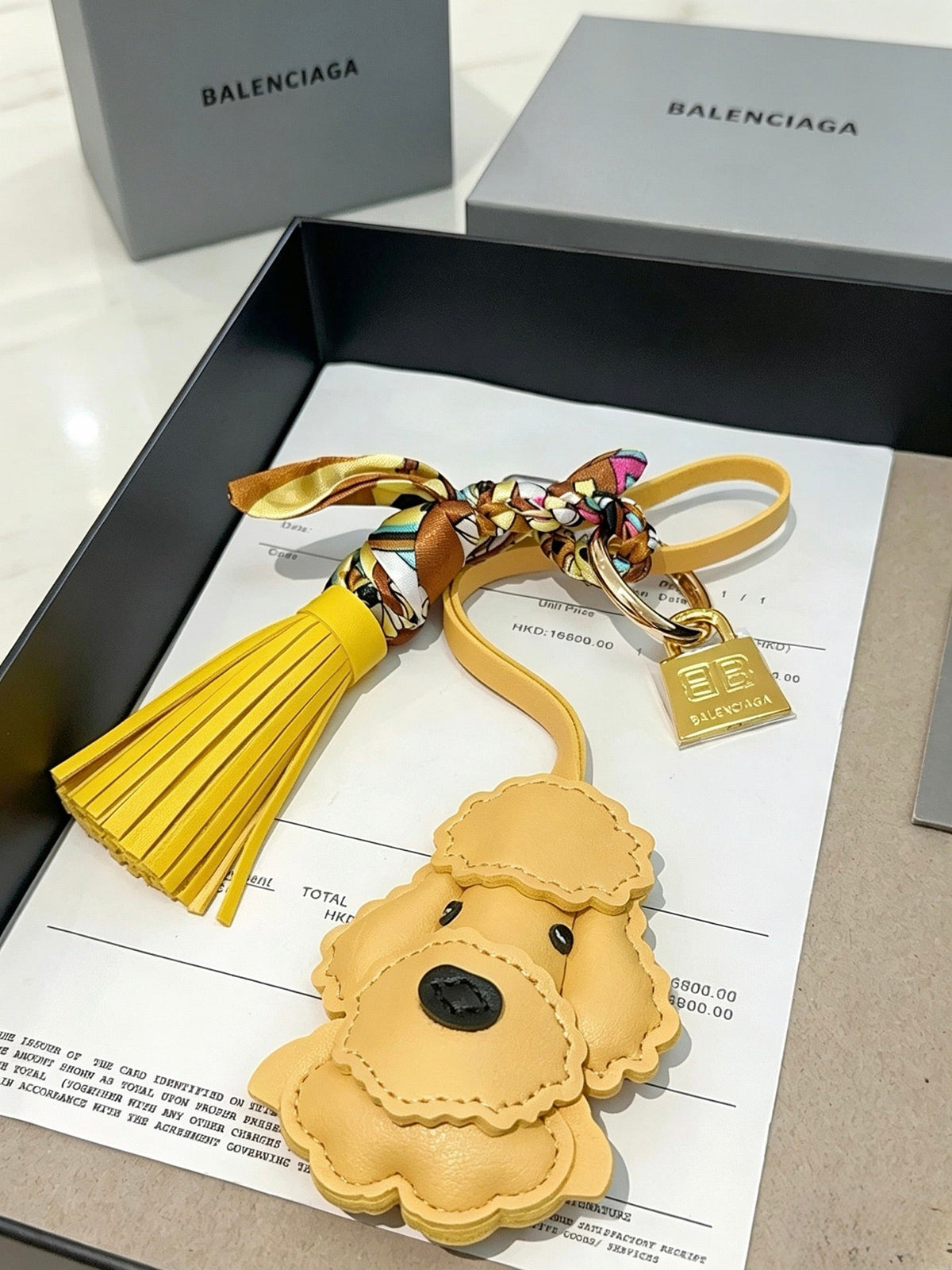 Balenciaga Yellow Leather Poodle-shaped Charm