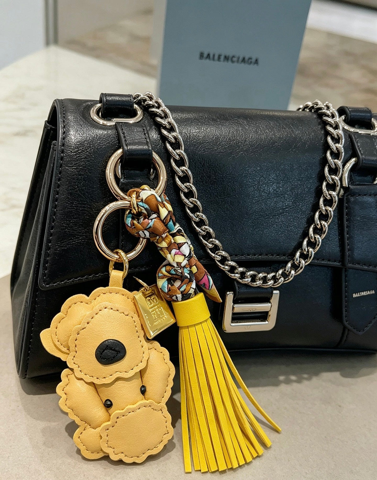Balenciaga Yellow Leather Poodle-shaped Charm