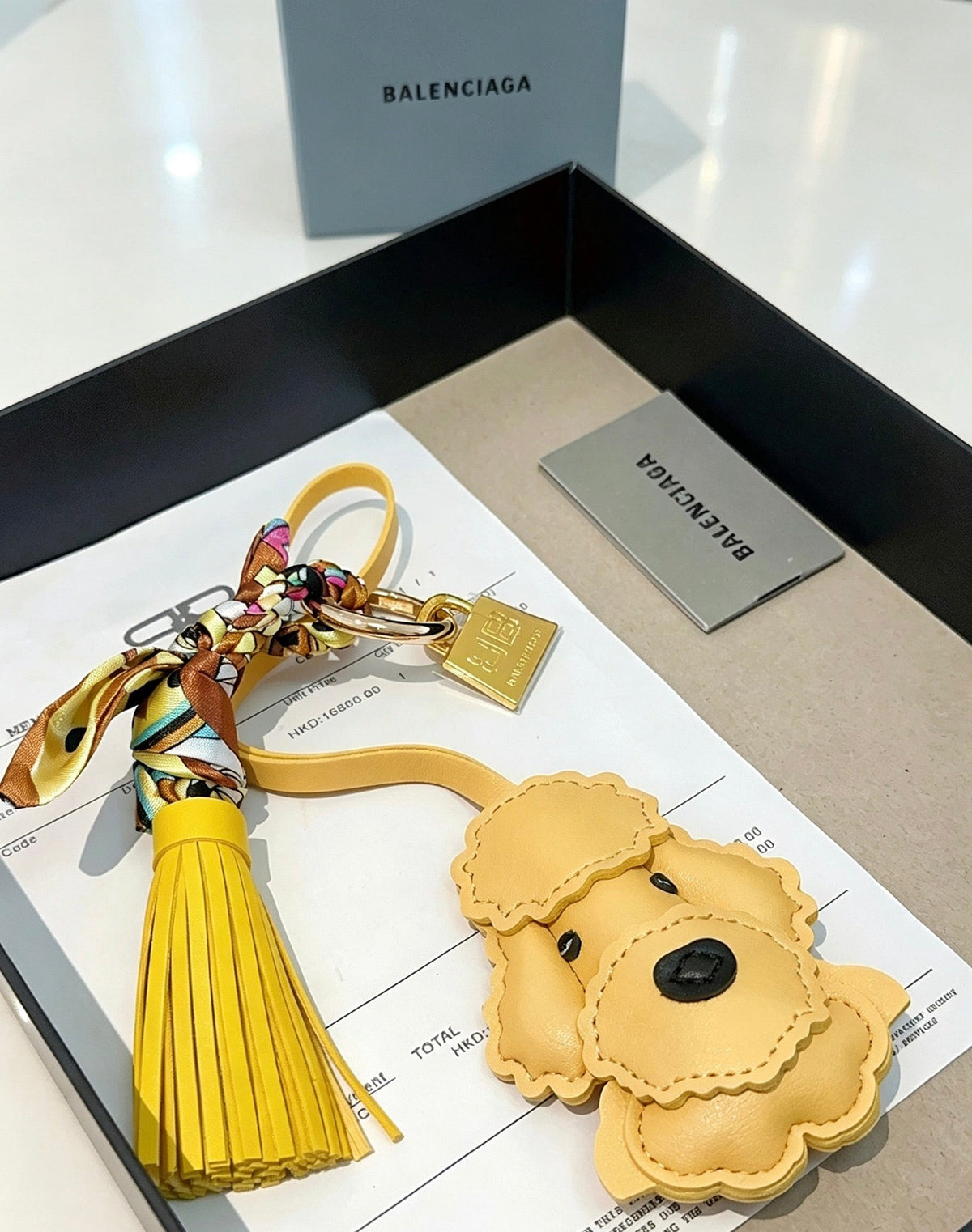 Balenciaga Yellow Leather Poodle-shaped Charm