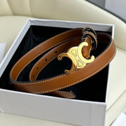 CEL Gold Buckle 18mm Belt Brown Cowhide 179730