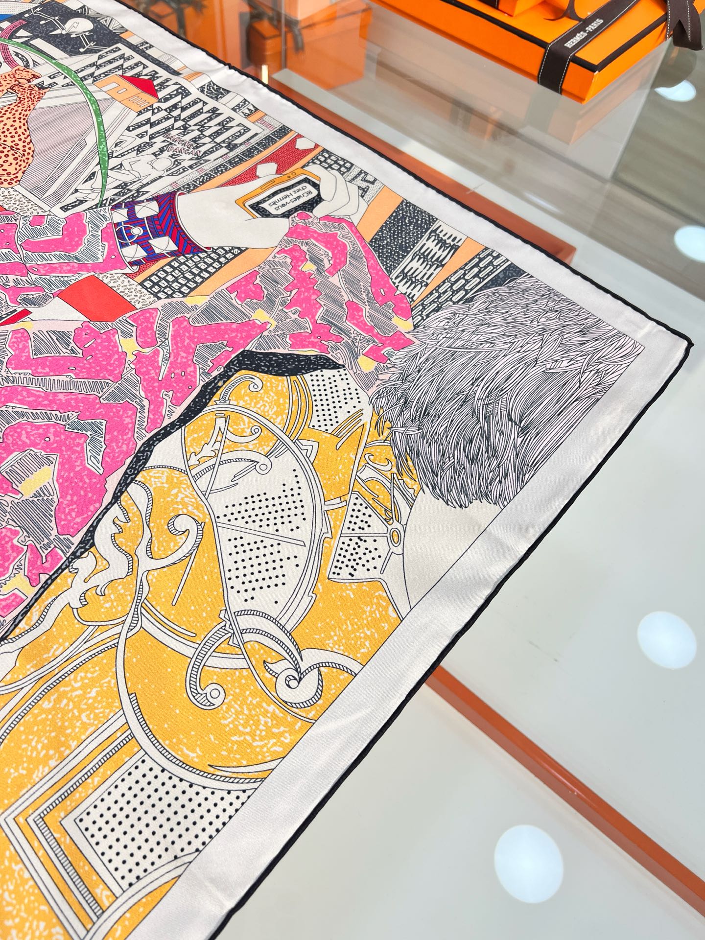 HM 26s Knitting Scarf 90 Red Pink Colorful Mulberry Silk 148045