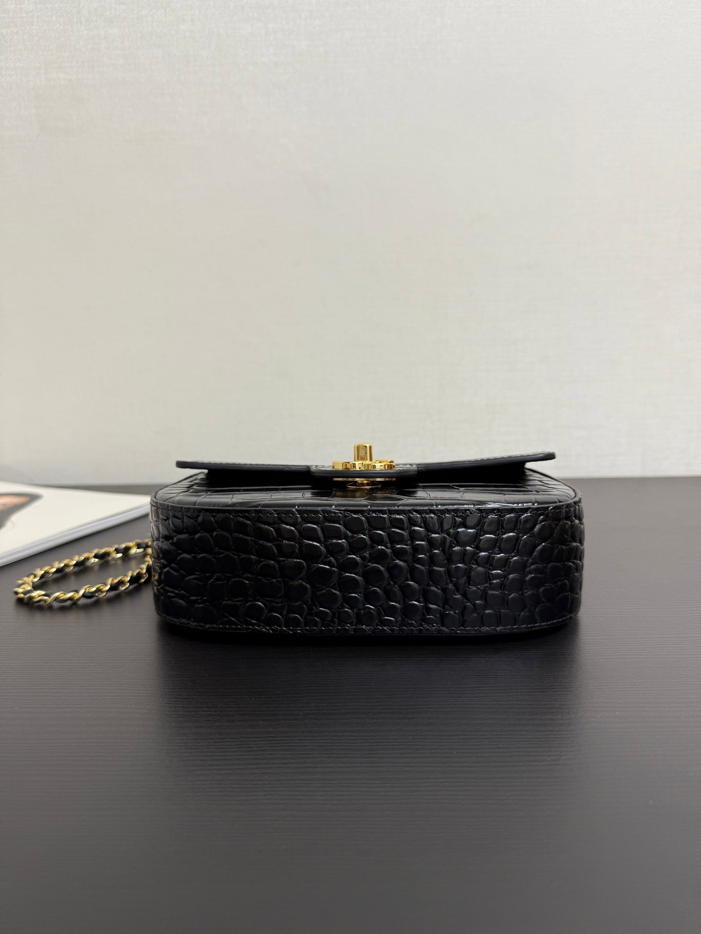 Chanel 2026 Crocodile Embossed Flap Bag 19.5cm Calfskin