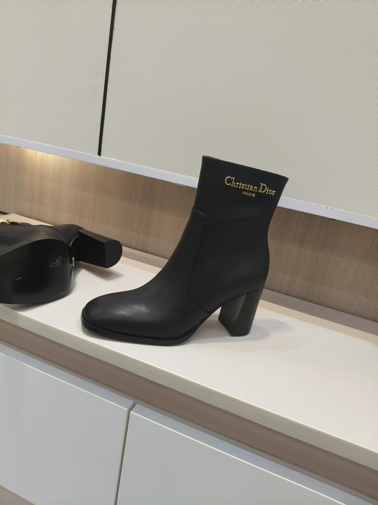 Dior 2026 D-Town Heeled Ankle Boots 80mm Leather 939033