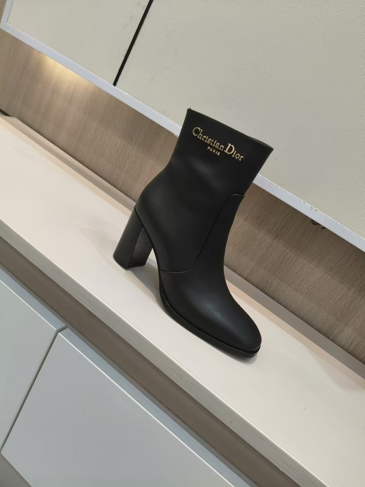 Dior 2026 D-Town Heeled Ankle Boots 80mm Leather 939033