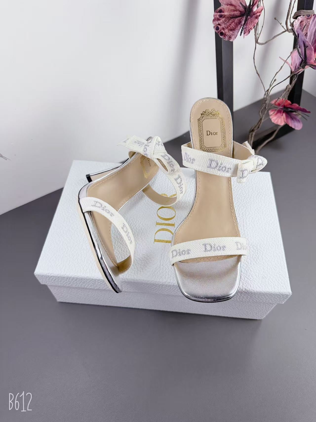 Dior 2026 High Heel Sandals 95mm Canvas Sheepskin 939032