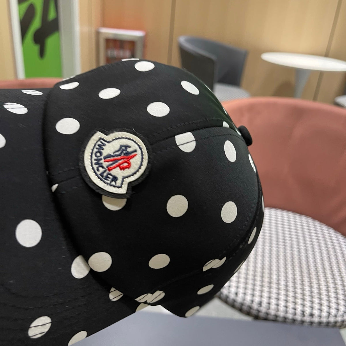 Moncler Cotton Polka Dot Baseball Cap Hat 512509