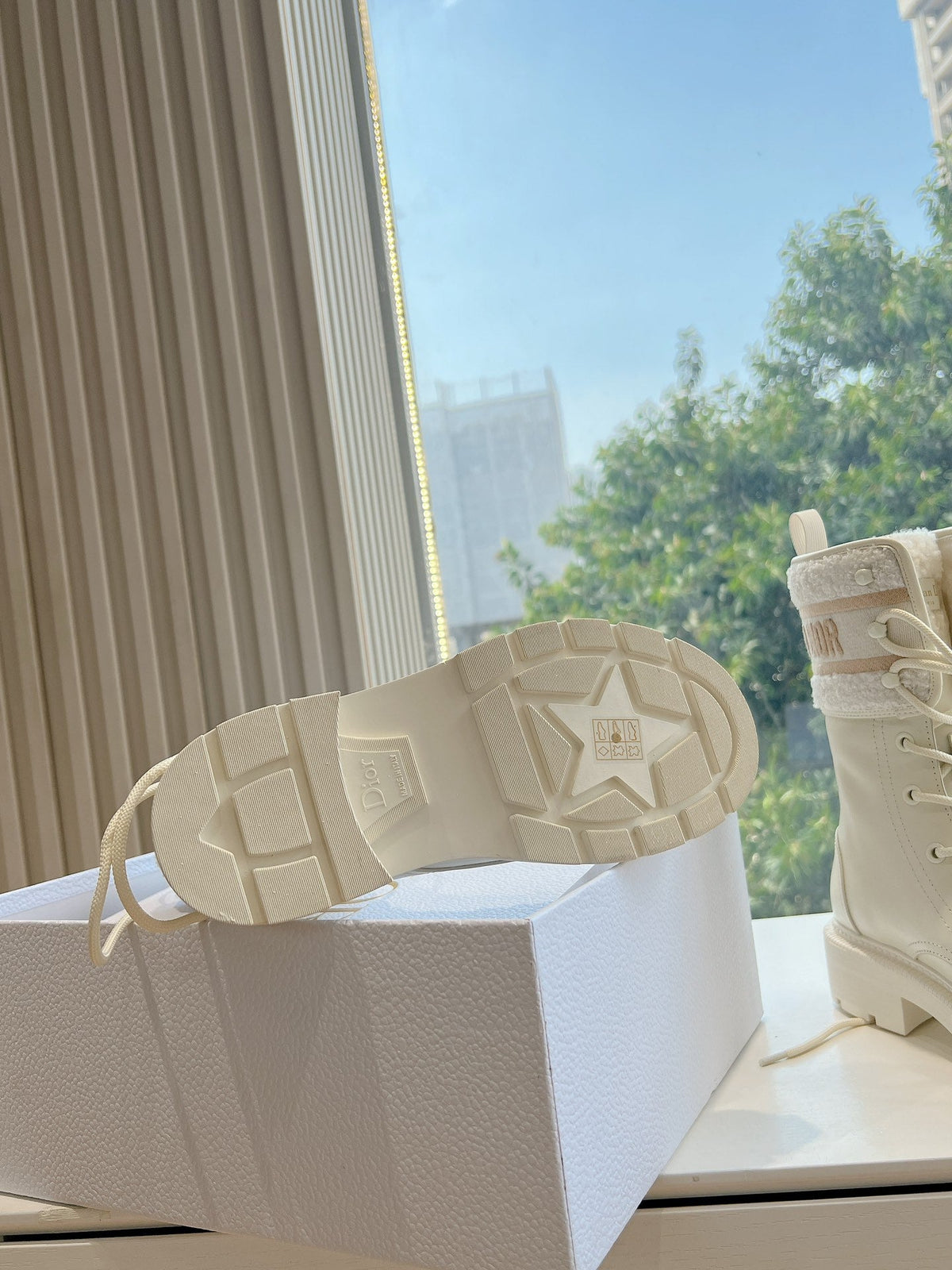 Dior 2026 D-Major Ankle Boots White Cowhide 128415