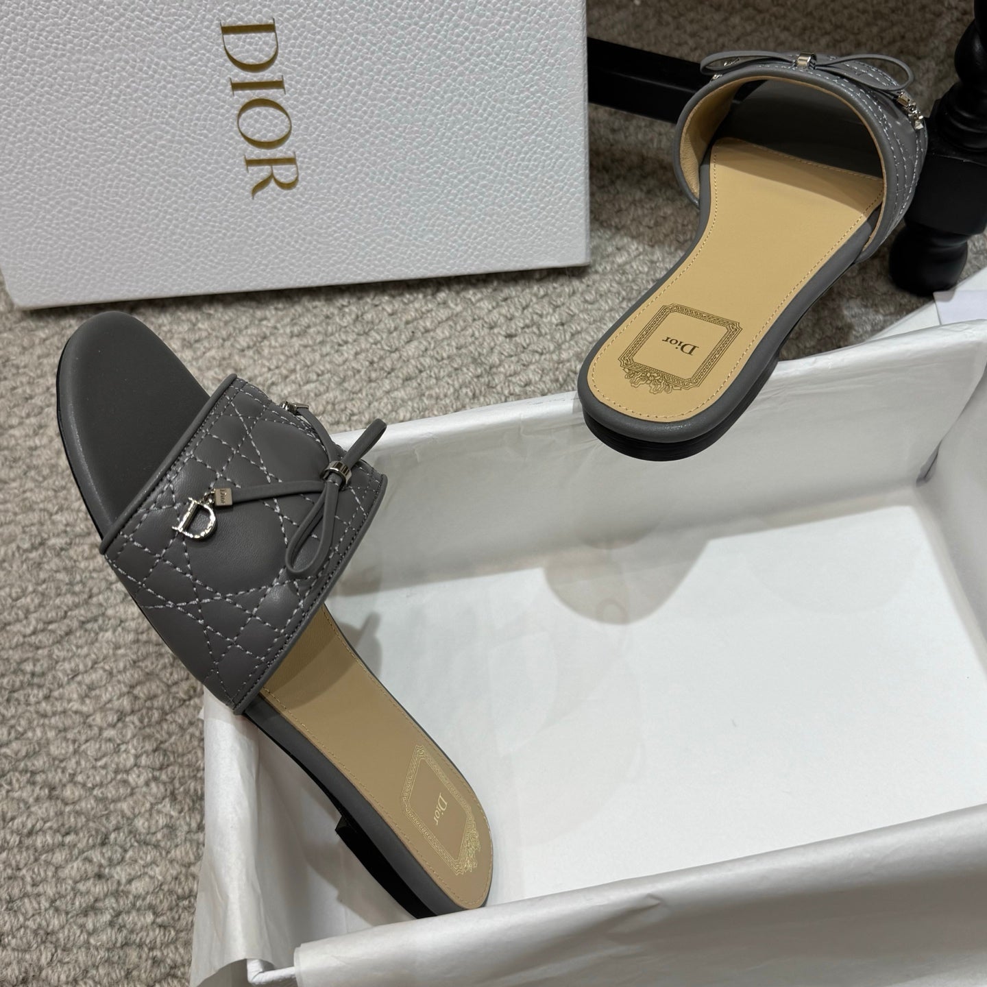 Dior 2026 Cannage Heeled Slide Sandal Sheepskin 932161