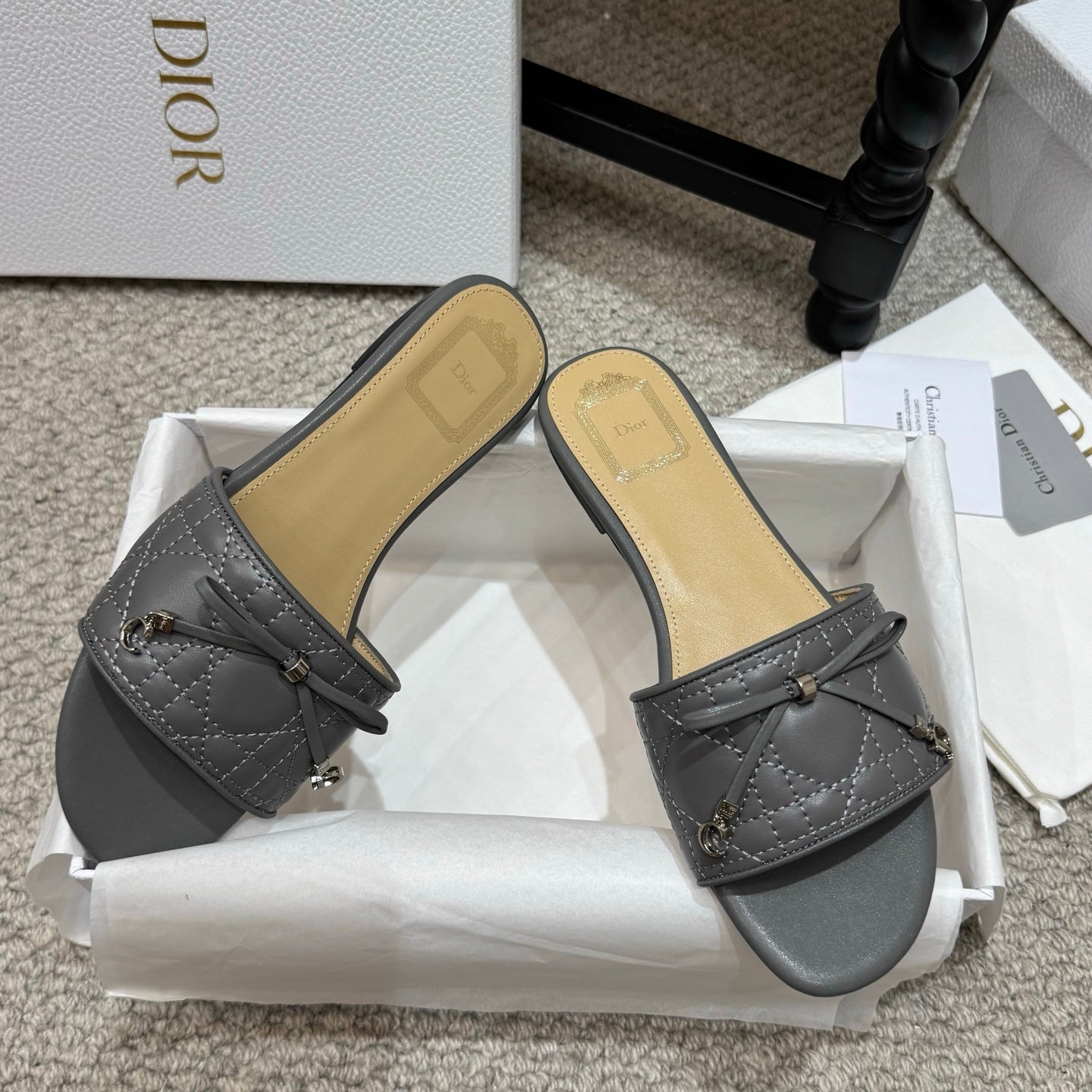 Dior 2026 Cannage Heeled Slide Sandal Sheepskin 932161