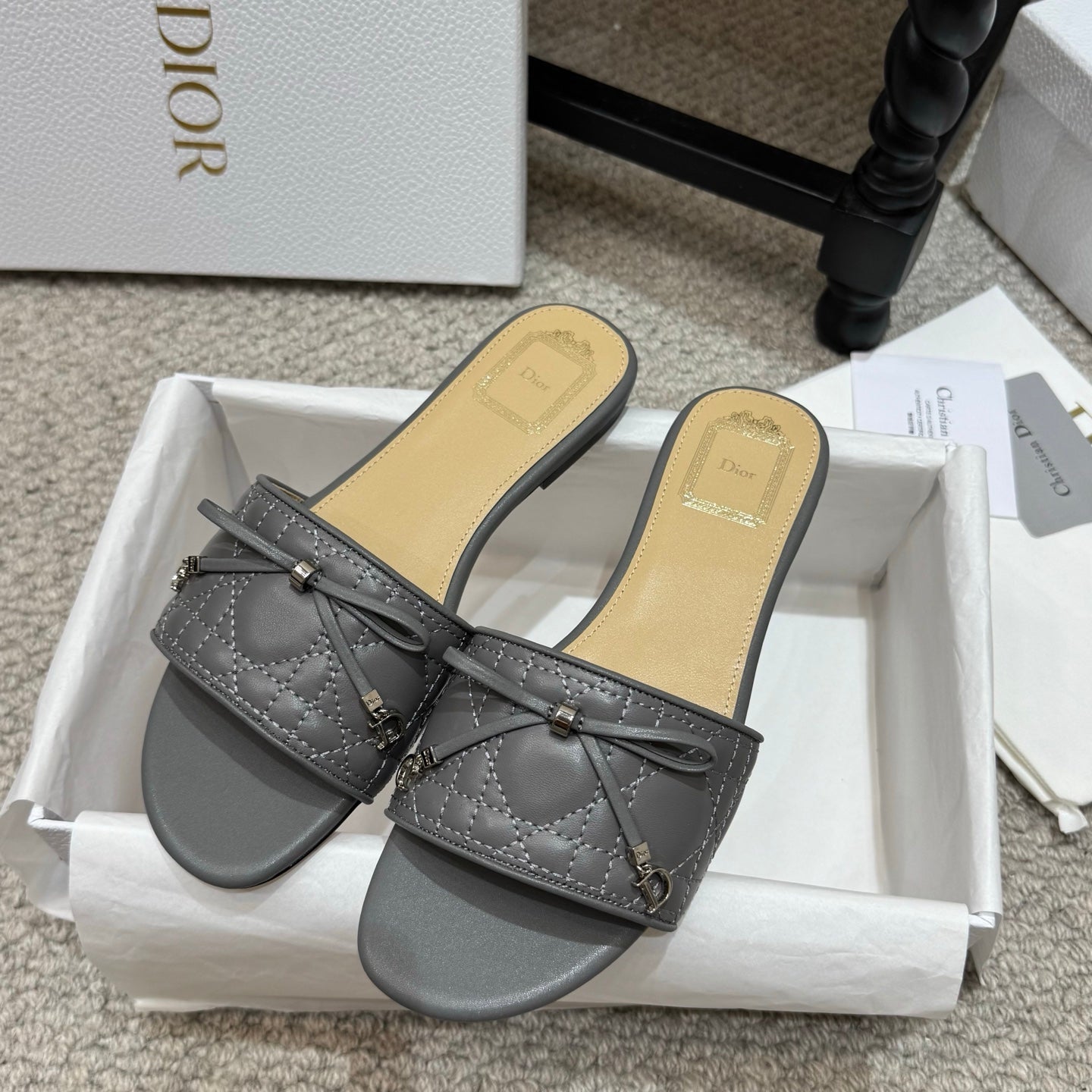 Dior 2026 Cannage Heeled Slide Sandal Sheepskin 932161