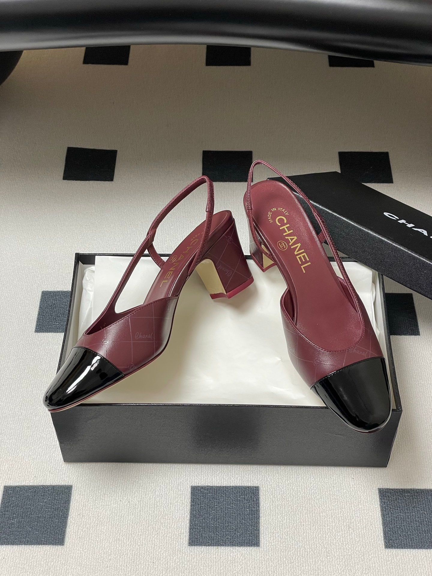 CC 25P Burgundy Quilted Calfskin