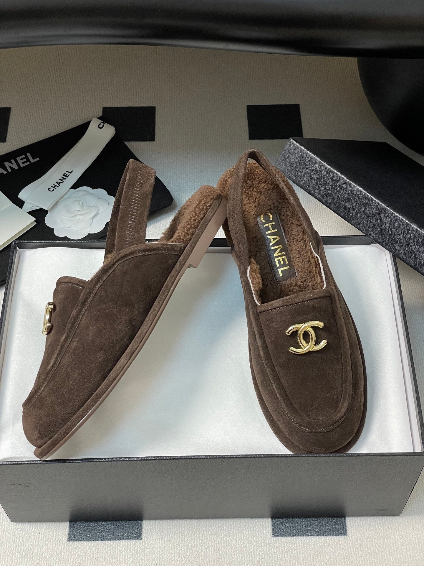 Chanel 2026 Loafer Suede Lambskin Fur 356382