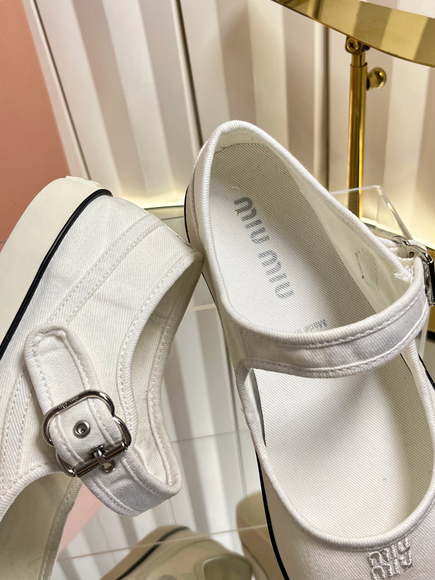 Miumiu 2026 Drill Ballet Flat Canvas 922964