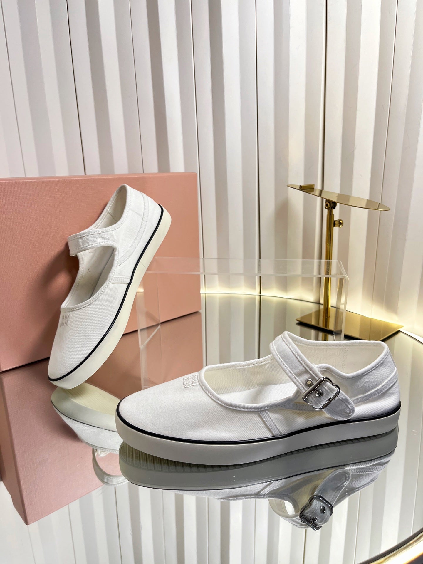 Miumiu 2026 Drill Ballet Flat Canvas 922964