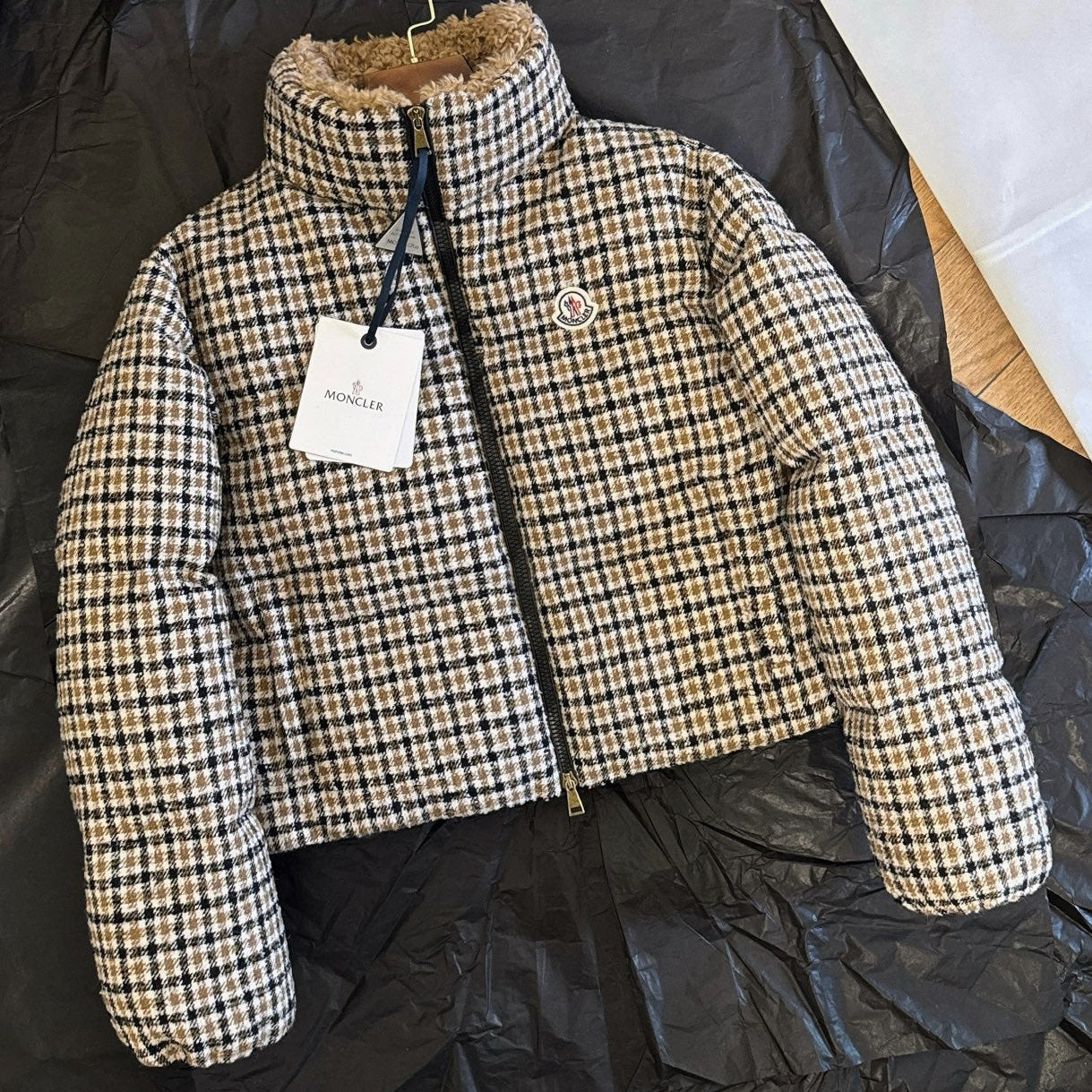 Moncler 2025 Keros Jacket Beige Mix Color Wool Down