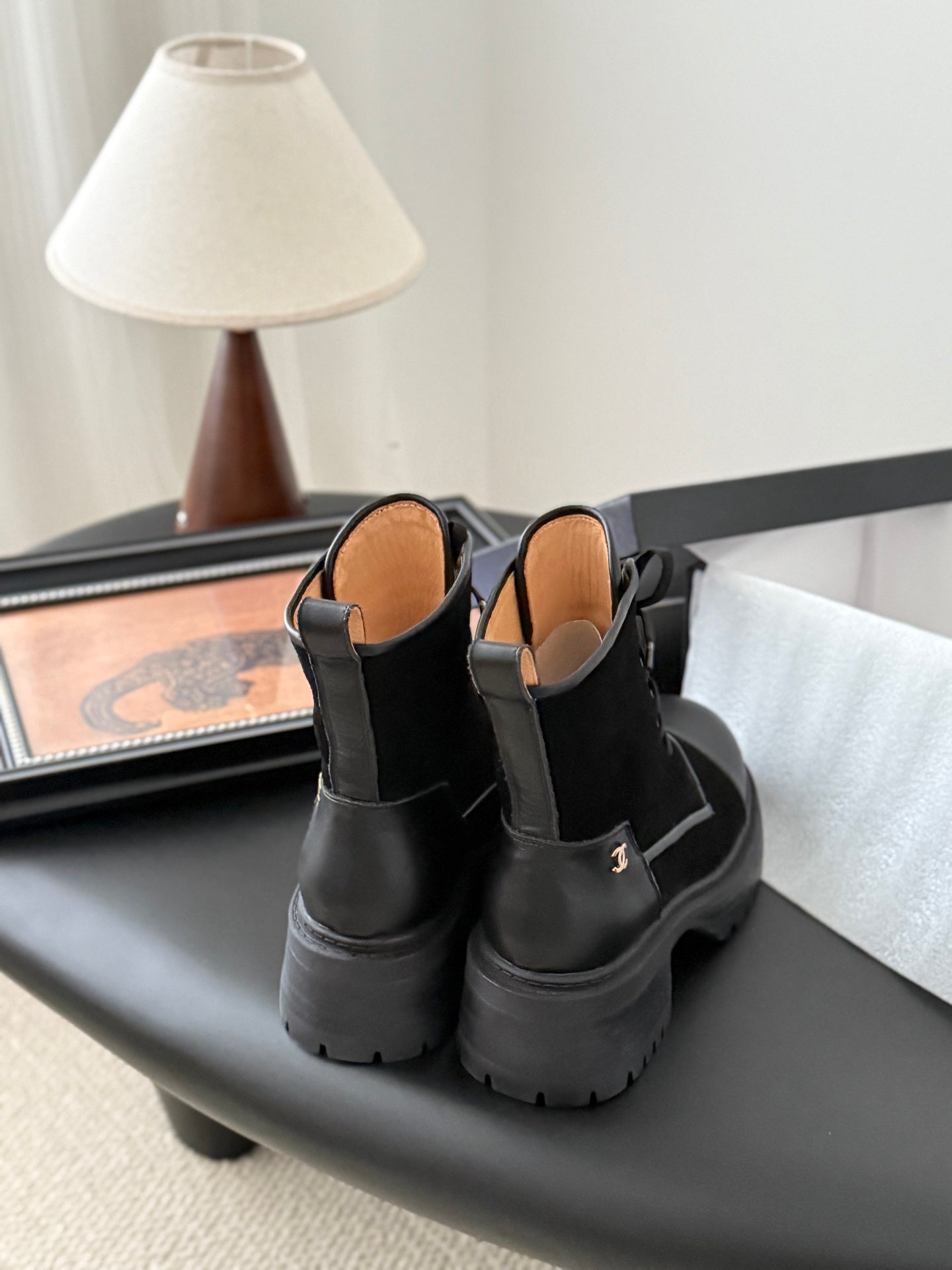 CC 25 ankle boots black suede sheepskin 458767