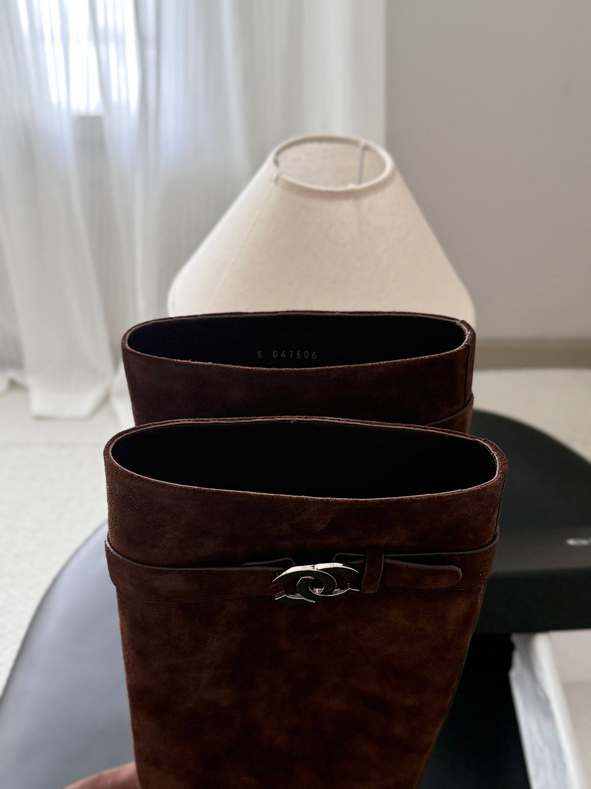 Chanel 2026 CC Logo Boots Brown Suede 127968