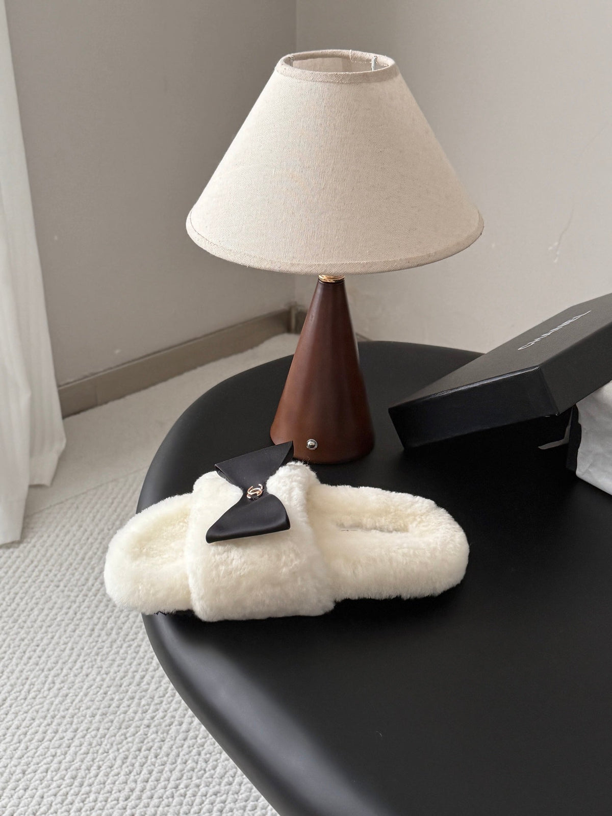 Chanel 2026 Bow Furry Slippers Wool 128278