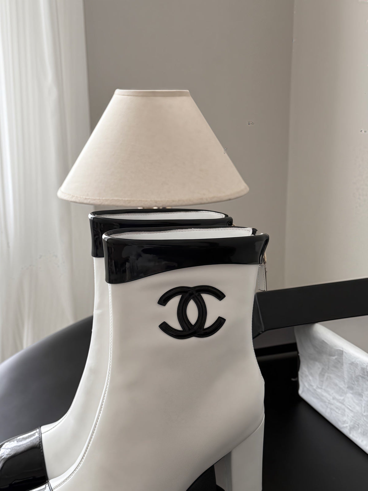Chanel 2026 Square Toe Ankle Boots 75mm Leather 127856