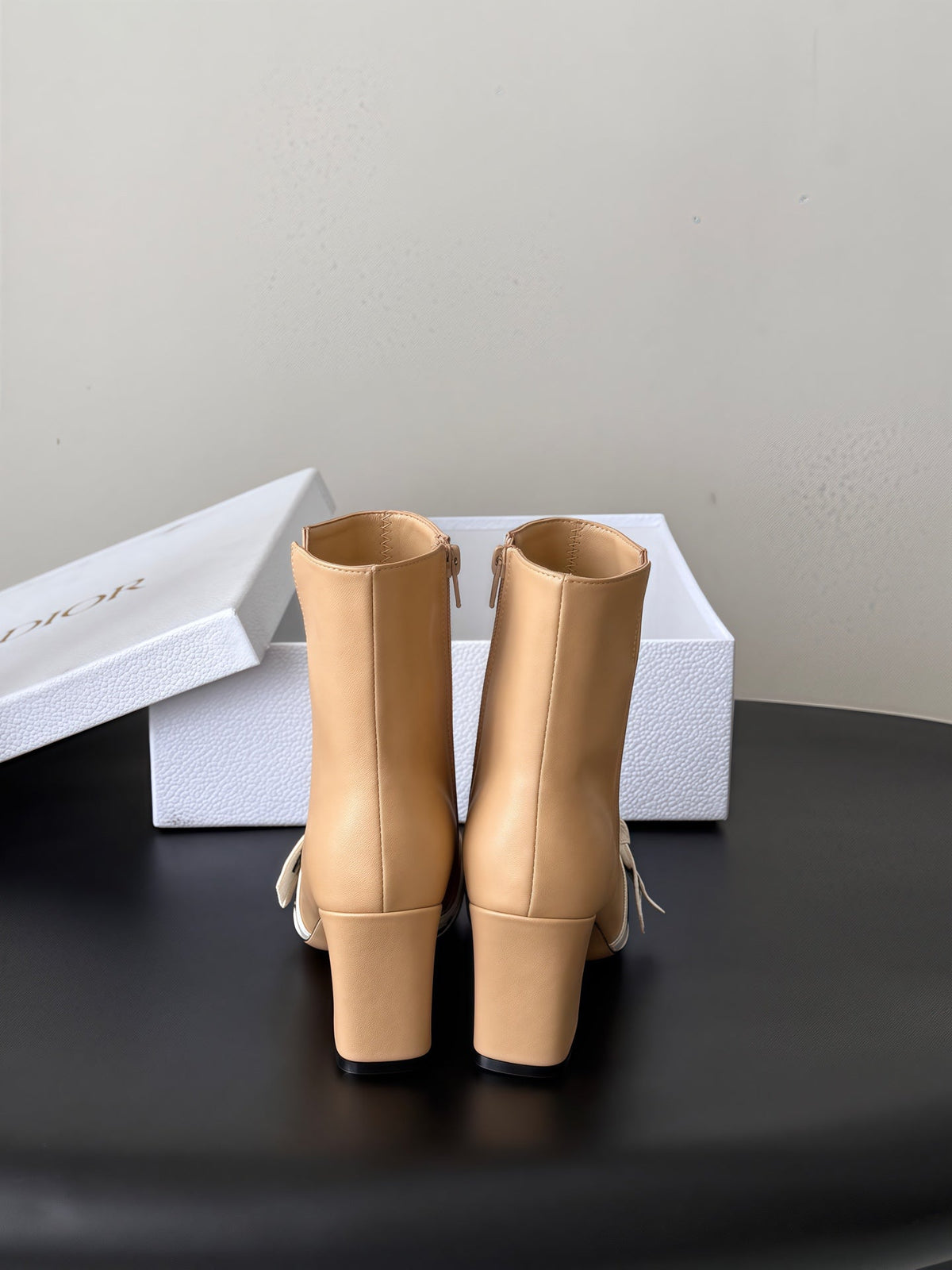 Dior 2026 Ribbon Bow Ankle Boots 75mm Cowhide 127997
