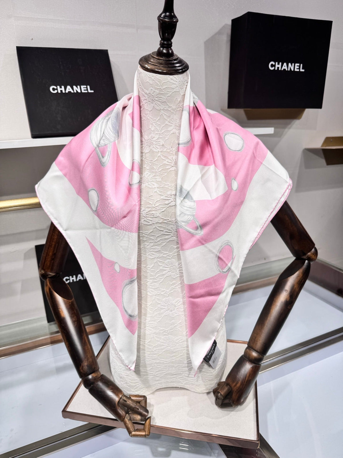 Chanel 2026 Space-Themed Scarf 90cm Silk 200823