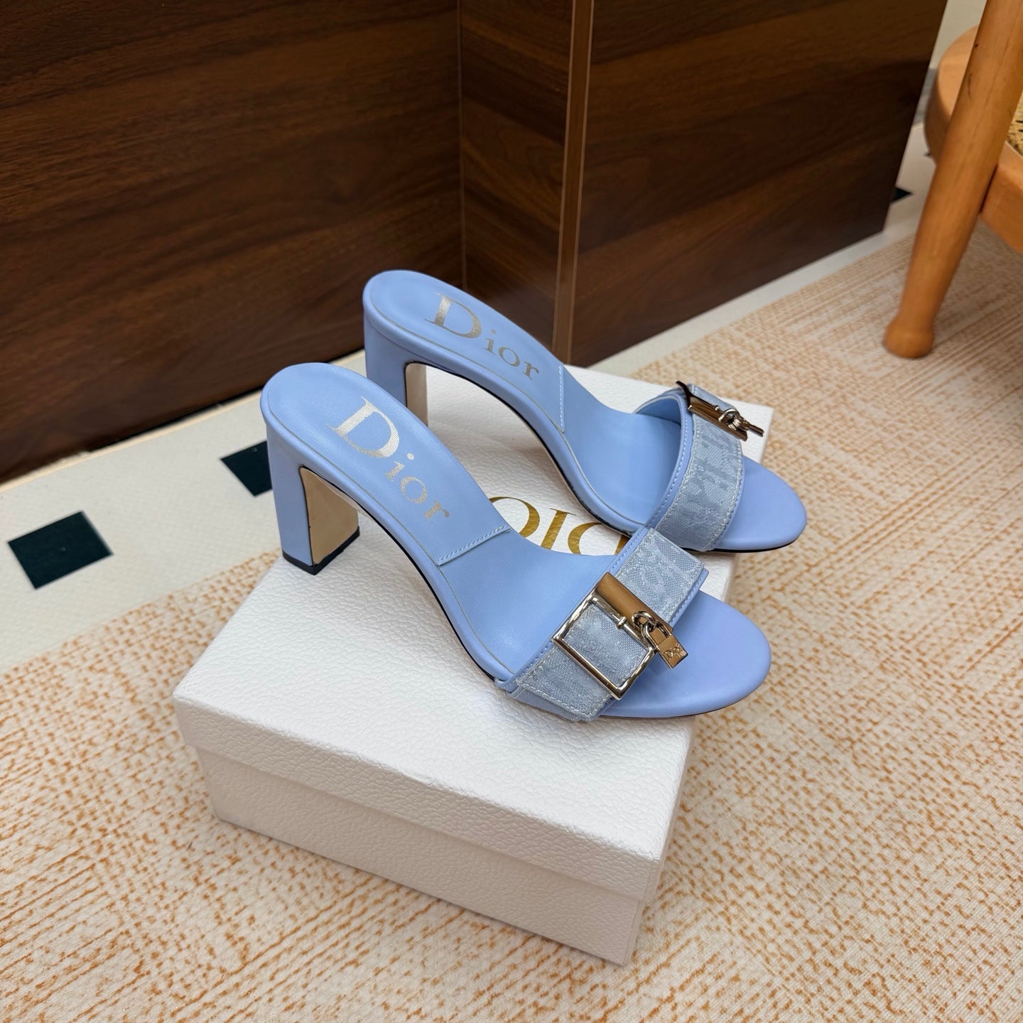 Dior 2026 Avenue Sandals 85mm Cowhide Canvas 973986