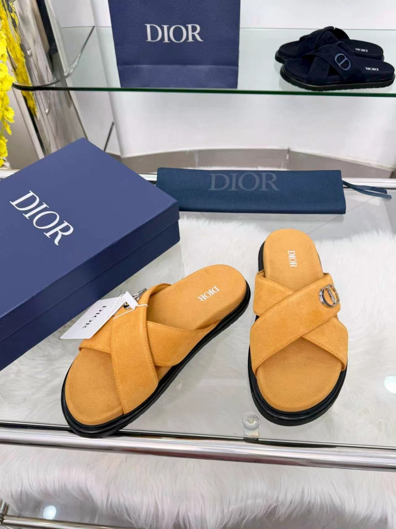 Dior 2026 Criss-Cross Strap Sandals Suede 966584