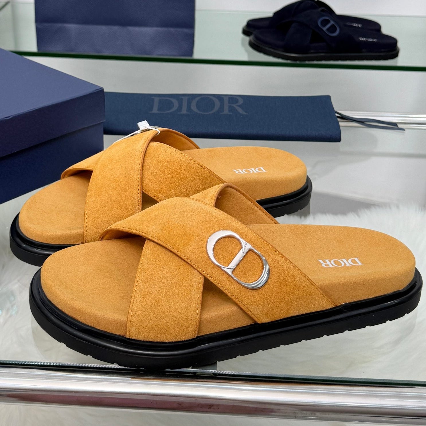 Dior 2026 Criss-Cross Strap Sandals Suede 966584