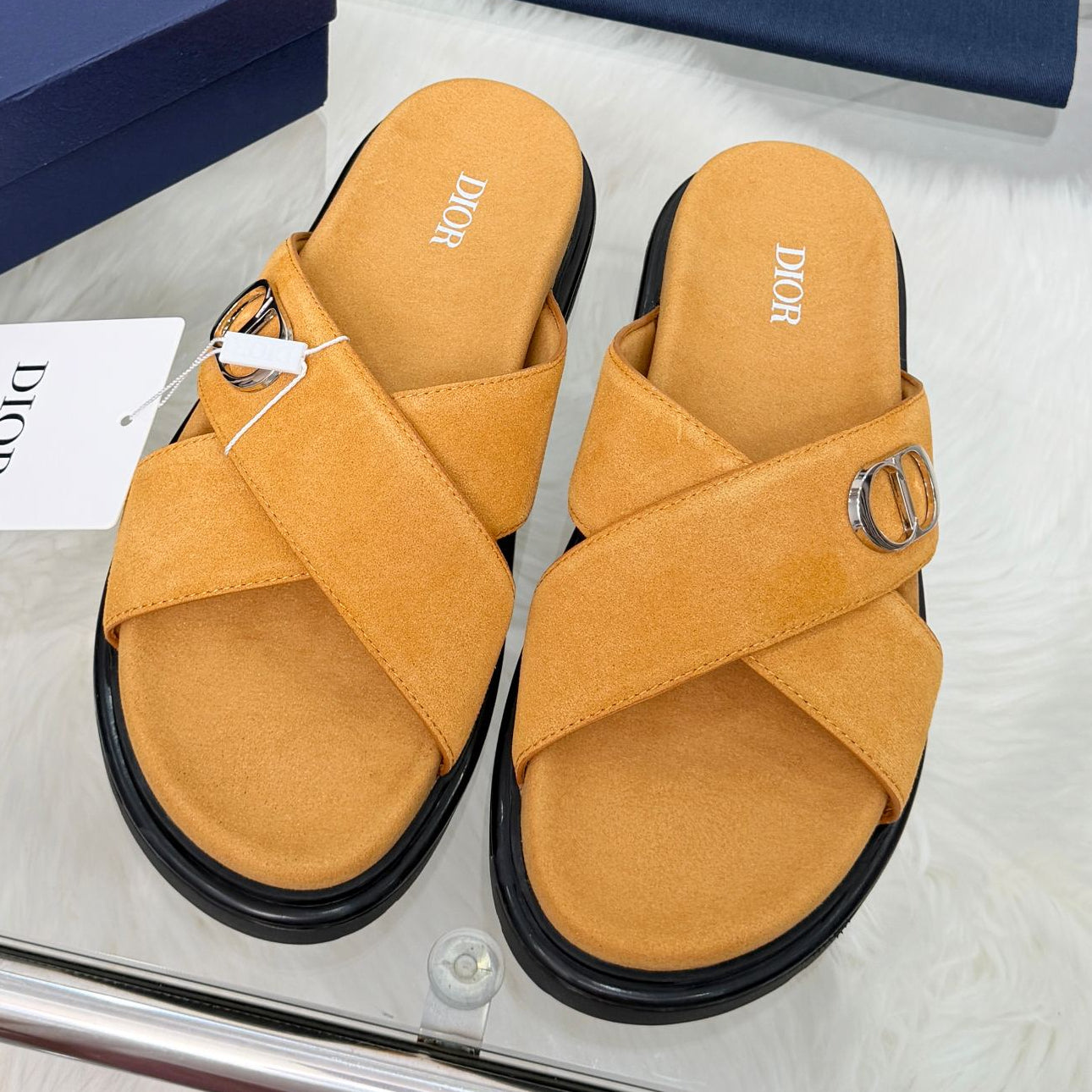 Dior 2026 Criss-Cross Strap Sandals Suede 966584