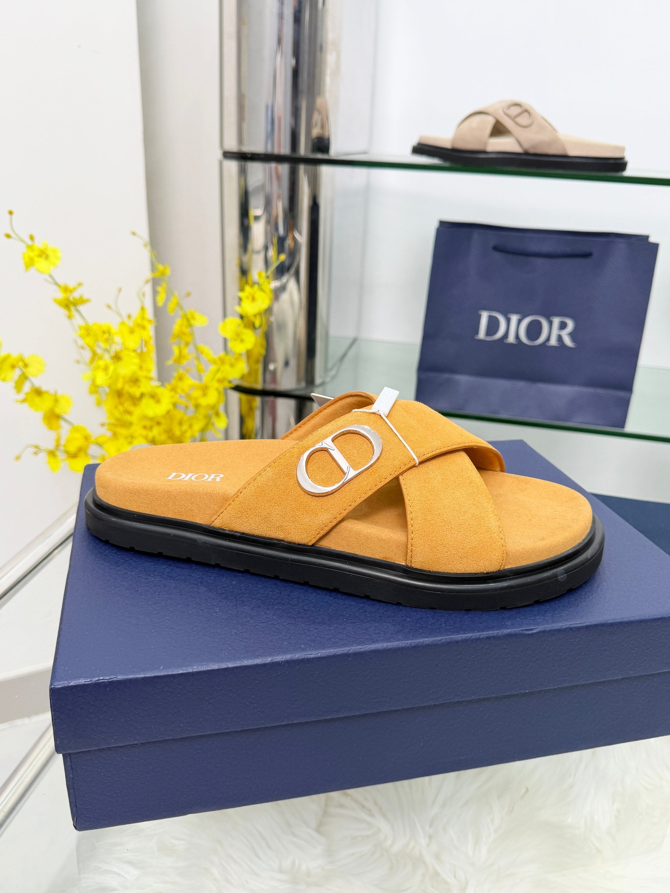Dior 2026 Criss-Cross Strap Sandals Suede 966584