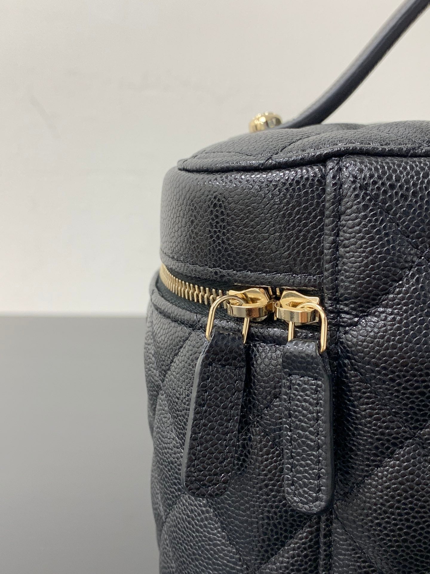 Chanel 2026 Vanity Pouch 21cm Black Caviar Quilted