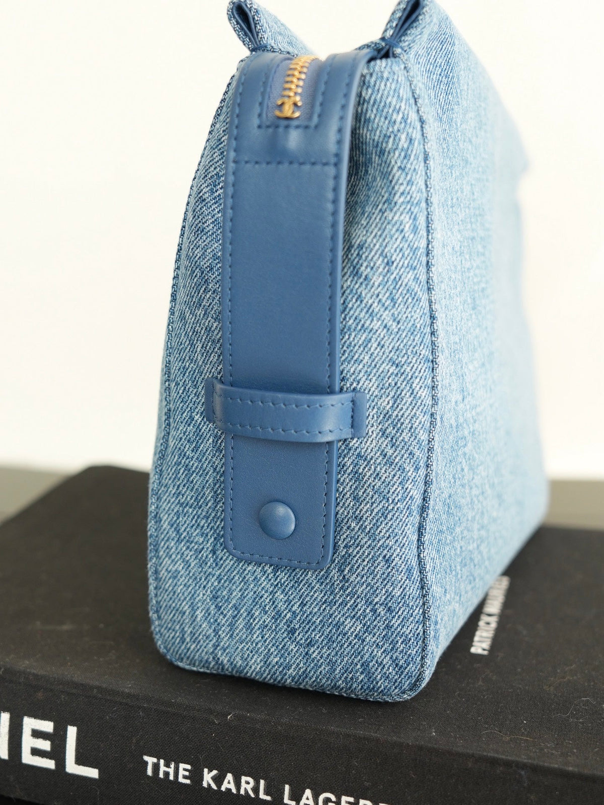 Chanel 2026 Double C Clutch Bag 29.5cm Blue Denim Leather