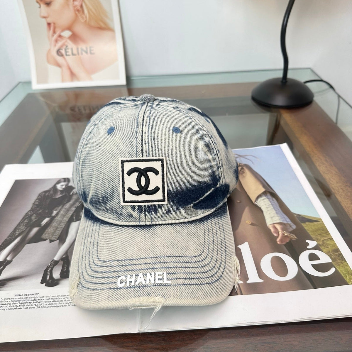 Chanel Denim Baseball Cap Hat 514879
